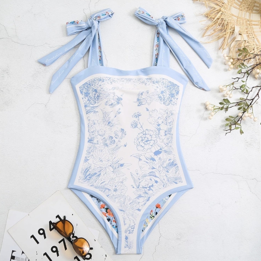 Reversible Floral Print Swimsuit - Picture 3 of 9